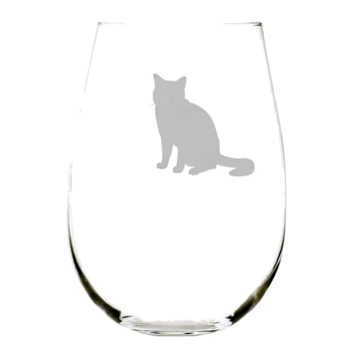 Image of RCGOFOLLOW Stemless Engravable Wine Glass Crystal,Transparent cat