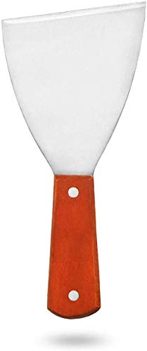 Image of Baskety Flat Spatula Griddle Spatula Metal Spatula Set Griddle Spatula Scraper Grill Spatula Scraper Slant Edge Grill Scraper for Teppanyaki BBQ Grill Griddle Scraper Barbecue Supplies Stainless Steel