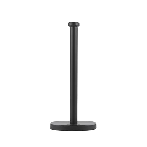 Salter Kuro Soporte para Rollo de Cocina – Porta Toallas de Papel Independiente, Soporte para Encimera, Organizador de Almacenamiento para Mostrador, Acero al Carbono, Negro