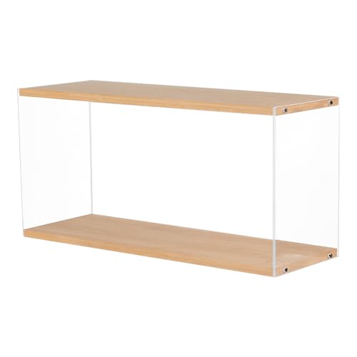 nbeads Caja de almacenamiento de CD de acrílico de madera, 400 x 135 x 195 mm, soporte transparente para DVD, soporte para videojuegos, torre de disco Blu-Ray, organizador para videojuegos, fundas de