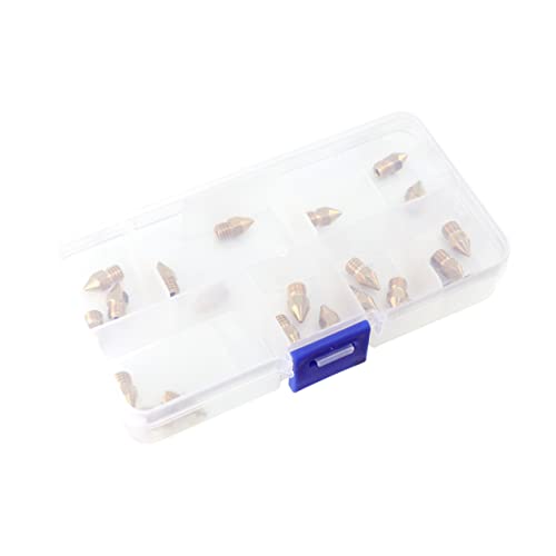 SOLUSTRE 22pcs Printing Nozzle Brass Assorted for Filament Printer Fitting Accessories Storage Box for DIY Repair Random