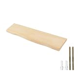 SwiftLink ウォールシェルフ 無垢 天然木 ポプラ材 厚さ2.5cm 耐荷重30kg/枚 インテリア DIY収納家具 隠しブラケット付き フローティング 壁の装飾用棚 壁につけ棚 飾棚 おしゃれ 簡単組立 省スペース バスルーム/リビングルーム/ベッドルーム/キッチン用 【木目色 長さ60cm 幅15cm】