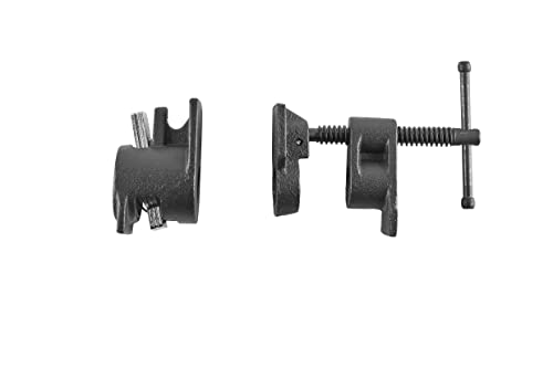 kwb Morsa a vite per tubo, 2 pezzi, per tubi in acciaio, doppio raccordo da 1/2, per incollare/fissare piastre da tavolo, forchette e grandi pezzi di lavori, morsetto per corpo