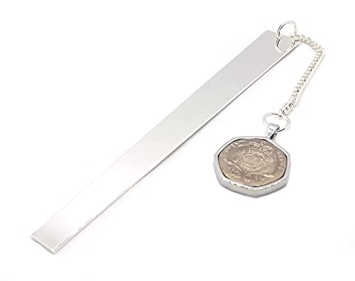 CUFFLINKS DIRECT - Placa de plata de 20 p para hombre, regalo de cumpleaños y año de nacimiento (marca de libro con caja grabada) Cover