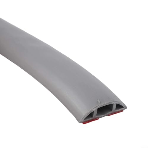 Gaine de câble de sol robuste en PVC pour la maison et le bureau, 1 mètre de long, profil bas pour une gestion facile des câbles (D30-gris)