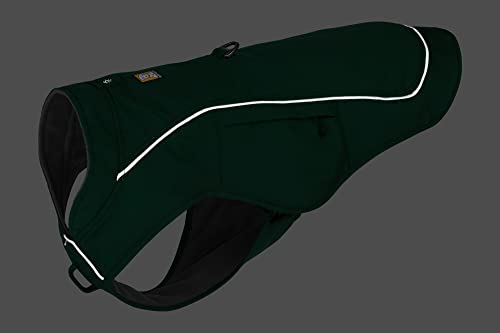 RUFFWEAR Overcoat Fuse 2-in-1-Kombination aus Hundemantel und -Geschirr, mit Fleece Gefütterte Hundejacke, Evergreen M