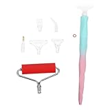 BESTonZON Bolígrafo para Pintura de Gemas de Imitación 8 Piezas con Rodillo Ergonómico y 6 Puntas Plásticas, Herramienta Precisa para Manualidades Diy, Arte con Cristales, Color Rosa y Verde