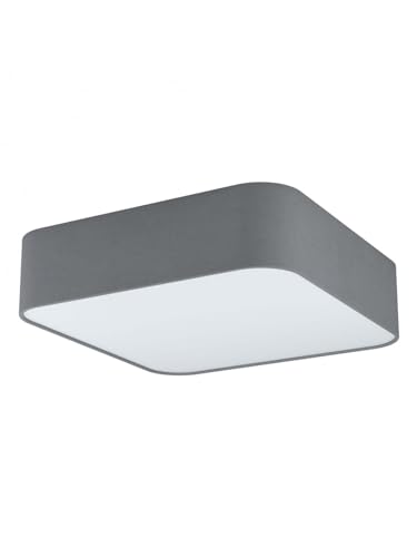 Plafonnier moderne carré en tissu gris 5 lumières contre les ombres