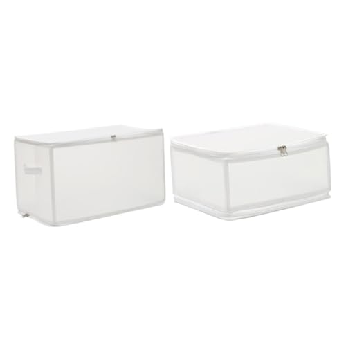 ULTECHNOVO 2 piezas Caja Organizadora Transparente para Ropa y Ropa de Cama Multiusos bajo Cama con Asas Cómodas para Almacenamiento Doméstico y Ordenación