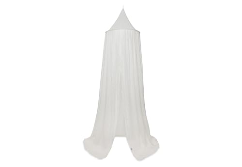 Jollein Dosel para Cuna Leafs - 245 cm - Efecto Arrugado - Dosel para Cuna/habitación Infantil - Certificado Oeko-Tex - Ivory Leafs marrón Claro