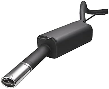 V-MAXZONE PARTS Sport Exhaust Muffler Black Steel Tailpipe Stainless Steel Single Round Tip 80mm Compatible with Skoda Fabia I Wagon 1.4 44kW 60HP 2000 2001 2002 2003 2004 2005 2006