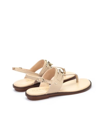 Martinelli Para Mujer. 1535-B153Z Sandalias Planas De Piel Con Detalle MetáLico Mazzini Beige (40), Plano, Hebilla, Casual - 3