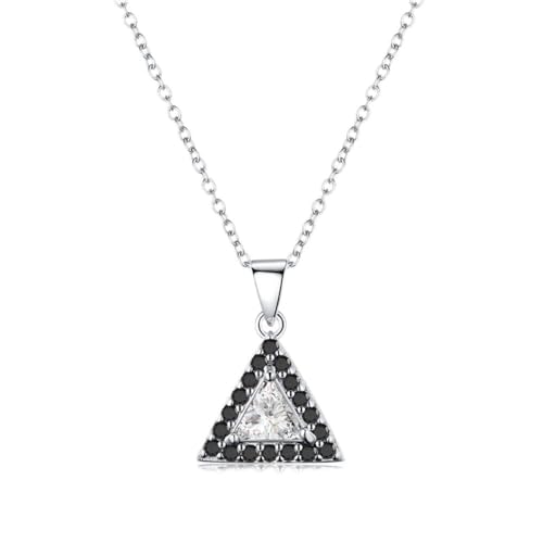 Pendentif femme triangle en pierre noire et blanche d'exception