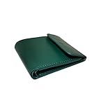 INGVARR Handmade Compact Leather Wallet, Leather Purse, Unique Gift (Green)