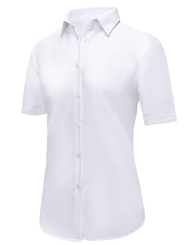 Ruisin Super Soft Wrinkle Resistant Womens Plain Button Down Shirts for Women Short/Long Sleeve Blouses Shirt Tops3