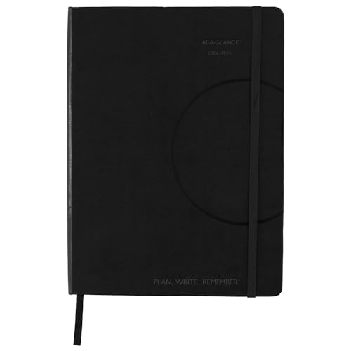 AT-A-GLANCE Planner 2024-2025 Academic, Weekly & Monthly, Hourly Appointment Book, 7-1/2" x 10", Medium, Hardcover, Plan.Write.Remember., Black (70795705)