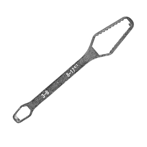 YUGSHNKFC Llave inglesa de doble cabeza de acero para herramientas de 8-17 mm con función de apriete automático para aplicaciones profesionales y de bricolaje Herramienta de llave portátil