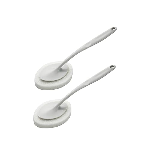 BEBEMOKO Bath Sponge Brush 2 Pack Tub and Tile Cleaner Kitchen Sponge Descaling Brush Durable Material Soft Bristles