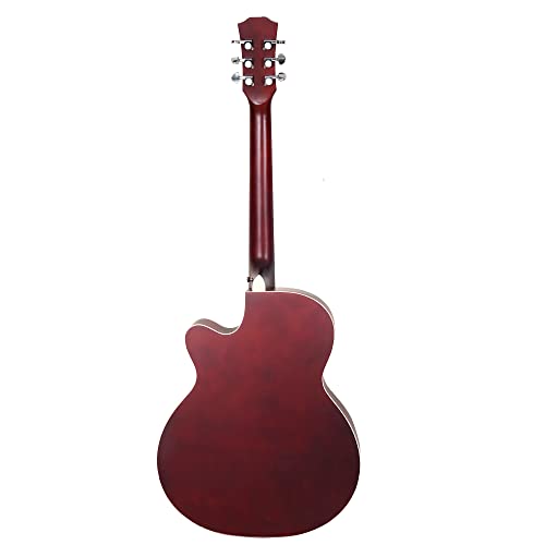 Image of BLUEBERRY B-40, Sapele Wood Truss Rod Acoustic Guitar Kit, Bag, Strap, One Pack Strings And Picks - 40 Inch (Classic Brown)