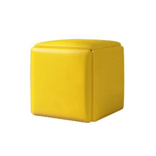 Tabouret empilable design et pouf gigogne modulable en cuir de salon - 2