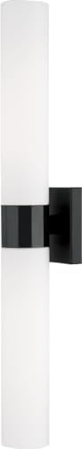 Capital Lighting 646221MB Sutton Transitional Minimalistic Soft White Glass Wall Sconce Vanity Bar Light, 2-Light 200 Total Watts, 29" H x 5" W, Matte Black