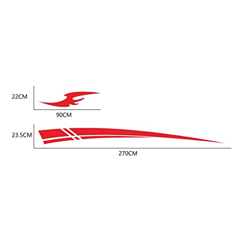 Image of Racing Stripes Car Sticker DIY Styling Decorative Stripes Door Sides Hood Vinyl Decal for Car SUV Truck Waterproof Accessories 106 inchx9.2 (4PCS) (red)
