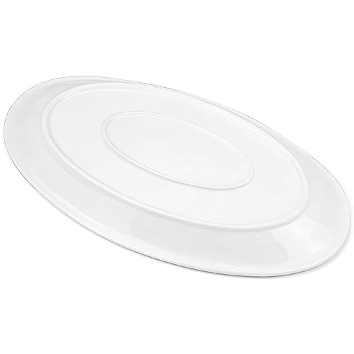 Yesland 2 Pack 16"/40cm Porcelain Large Oval Serving Plates, White Oval Serving Platters Dishes for Serving Food, Appetizers, Dessert, Meat, Sushi, Fish, Party - Image 3
