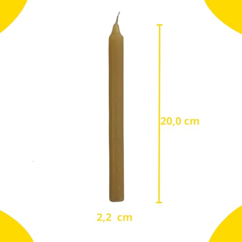 8 Velas Com Cera De Abelha De 20 Cm, Maciça, Artesanal, Aromática, Palito, Aroma natural de mel. Rel