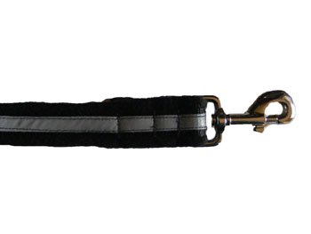 High Visibility Fleece dog lead by CosyDogs in Black. Matching all our fleece dog harnesses and collars