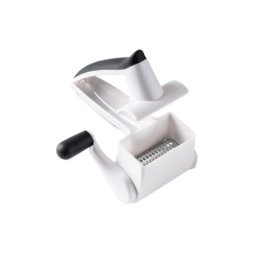 Hand Crank Cheese Grater Rotary Parmesan Shredders with Fine and Coarse Drums for Hard Chocolate Nut Restaurant Grinder