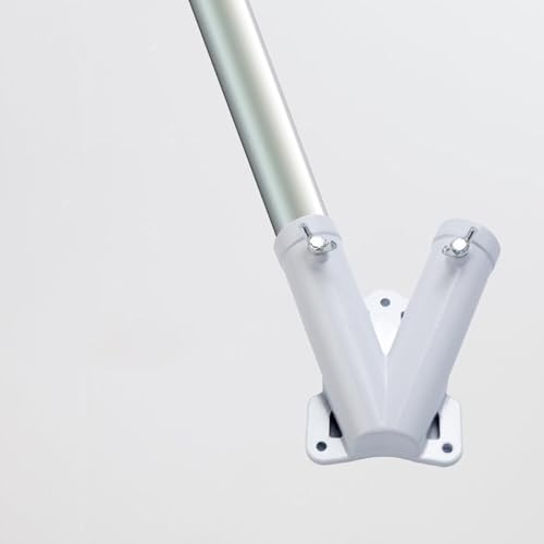 Support de mât de drapeau double ajustable en métal pour mur extérieur - 5