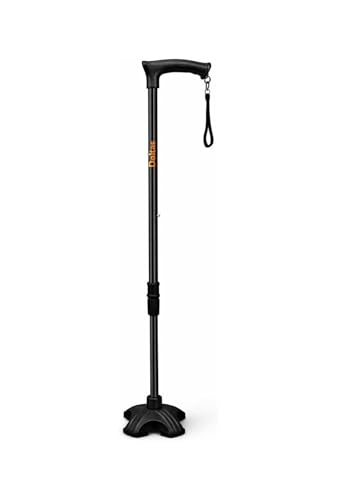 Image of DOLTAS Walking Stick with Self Standing Base | Adjustable Height Lightweight| Ergonomic Grip Walking Cane for Men & Women | Stable Base Leg Support Stick for Elderly, Patients & Disabled.