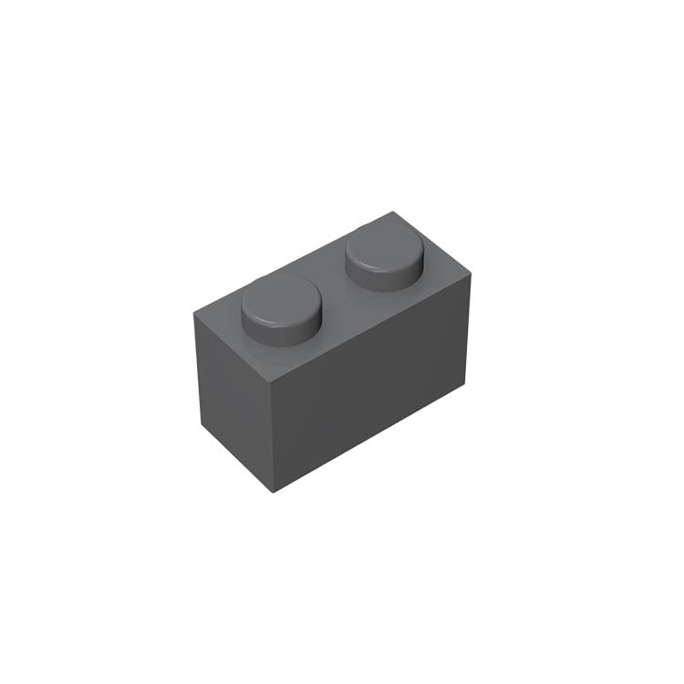 TTEHGB TOY Classic Building Brick 1x2 100 Pieces, Compatible with All Major Brands Parts and Pieces 3004 (Colour: Dark Grey)