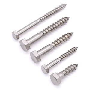 Tornillos de cabeza hexagonal M6 de acero inoxidable para madera 3