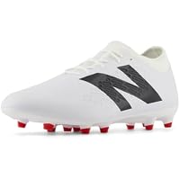 New Balance Kid's Tekela Magique FG V4+ Soccer Shoe (White/Black/True Red, 2.5 M Little Kid)