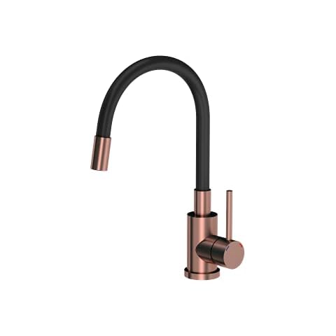 VBChome Grifo de cocina de cobre flexible giratorio 360°, acero inoxidable, monomando Cover