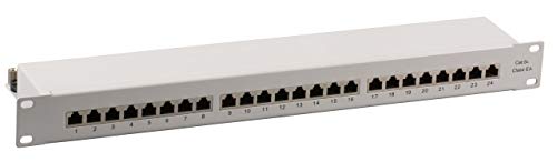 EFB-Elektronik Patch Panel STP 24 x RJ45 Cat.6A 19 Inch 1HE RAL7035 Grey