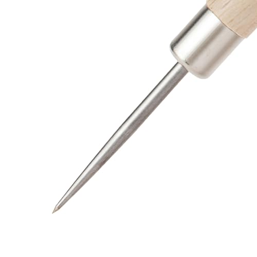 KAKURI Awl Tool for Sewing, Scratch Wood, Leather, Punch, Book Binding, Sharp Japanese Stainless Steel Scratch Awl 4-3/4" Multitool, Maple Wood Handle, Made in Japan - Thumbnail 5