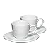 Mahlwerck Barista Espressotasse 80ml, Tasse mit Untertasse, italienisches und Zeitloses Design, dickwandig, Porzellan, 2er Set, Pearl White, Weiss