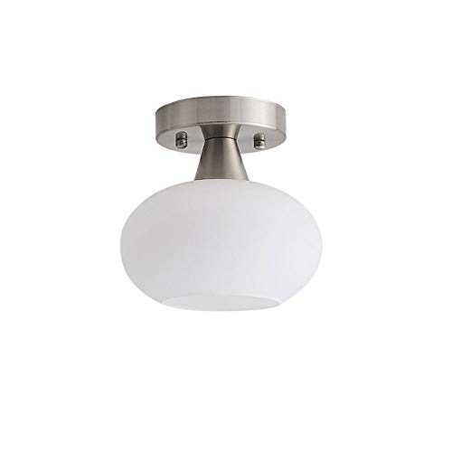 Lampe de plafond semi-encastrée en verre blanc style européen classique Ø17,8cm