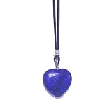 Colgante mujer piedras naturales forma corazón de 3 cm, ajustable. Piedra energética