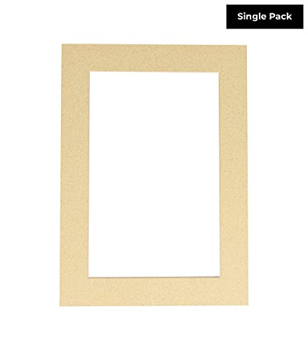 12x16 Mat Bevel Cut for 10x12 Photos - Acid Free Tan Precut Matboard - For Pictures, Photos, Framing - 4-ply Thickness
