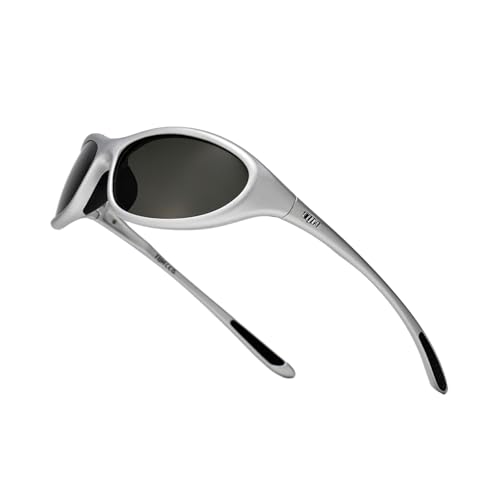 TIJN Sports Sunglasses for Men Women UV400 Wraparound Cycling Running Golf Motorcycle Glasses, Large Outdoor Shades, Vanta Outdoor Performance Shades-Solartrail