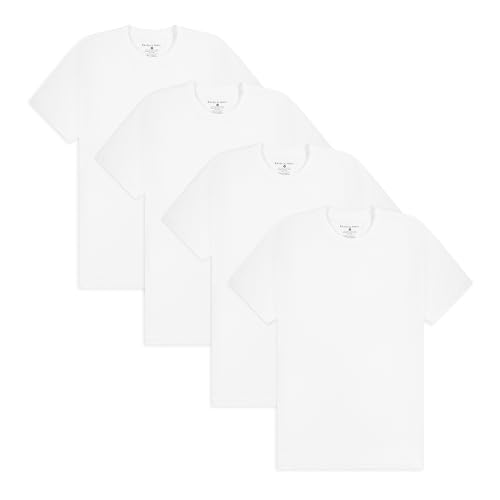 Raven & Finch Men's Short Sleeve Crew Neck T-Shirt, White,