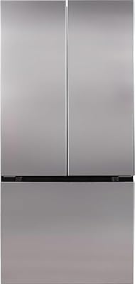 A refrigerator with independent French door design, adjustable electronic control and frost free defrosting, capacity of 17.5 cubic feet, full-size electrical refrigerator