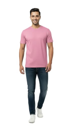 Image of Men's 100% Supima Cotton Crew Neck T-Shirt - Classic Slim Fit, Ultra-Soft Breathable Fabric, Short Sleeve Solid Tee