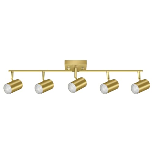 BoostArea 5 Light Track Lighting Fixtures Ceiling, Gold Kitchen Lighting