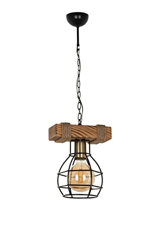 Transforma tu salón campestre con este chandelier industrial vintage de madera 2