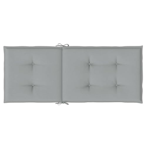 Coussin de chaise dossier haut gris clair mélangé en polyester premium - 7