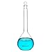 QWORK 500ml Volumetric Flask with Glass Penny Stoppers, Borosilicate Glass Precision Laboratory Measuring Glassware